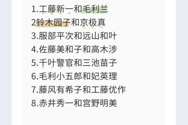 名字配对学：让你的名字带来好运