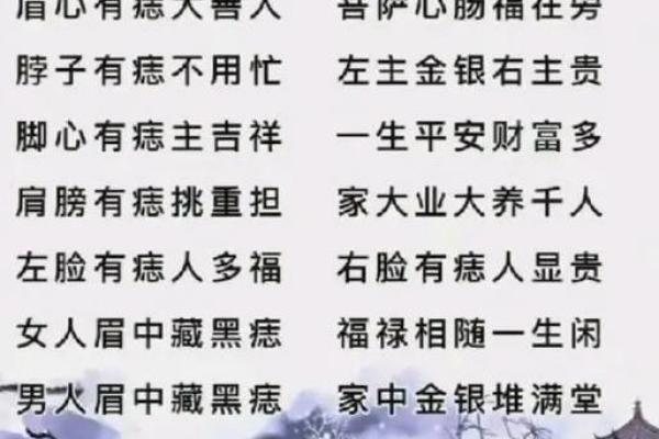 痣相的奥秘：从痣的位置解读人生运势