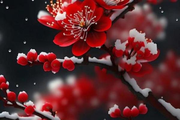 寒梅傲雪显娇姿