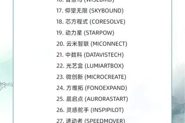科技公司命名技巧：让品牌脱颖而出的策略