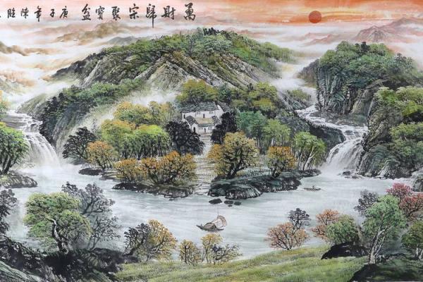 招财进宝，事业腾飞——坐东朝东办公室风水画，您的风水守护神！