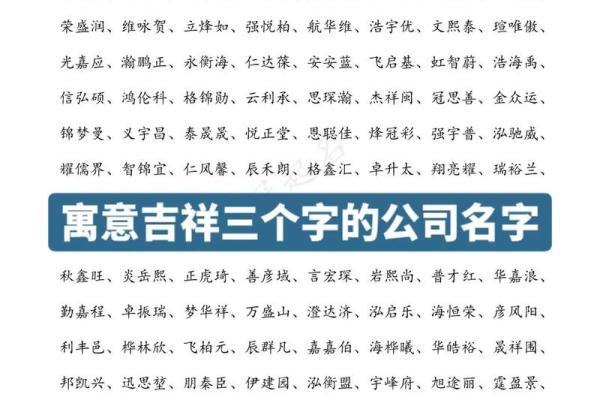 公司起名吉祥字双字的选择技巧与寓意解析