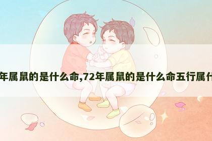 72年属鼠的是什么命,72年属鼠的是什么命五行属什么