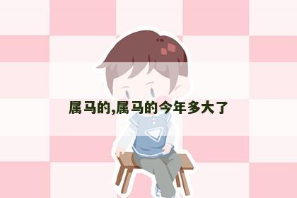属马的,属马的今年多大了