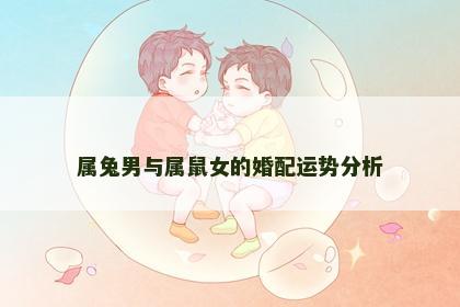 属兔男与属鼠女的婚配运势分析