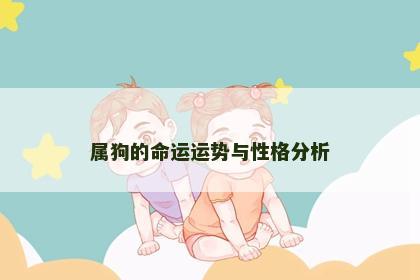 属狗的命运运势与性格分析