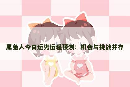 属兔人今日运势运程预测：机会与挑战并存