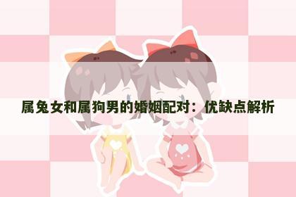 属兔女和属狗男的婚姻配对：优缺点解析
