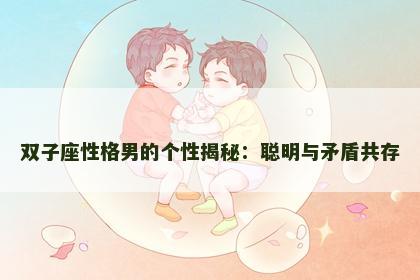 双子座性格男的个性揭秘：聪明与矛盾共存