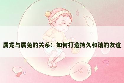 属龙与属兔的关系：如何打造持久和谐的友谊